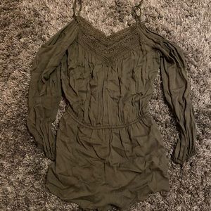 Forever 21 hunter green romper